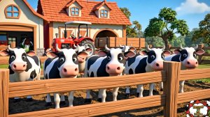 Обезьянка на тракторе 🐒🚜 весёлые приключения с коровами 🐄 | 3D мультфильм для детей