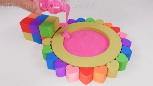 ЛЕПИМ БАССЕЙН ДЛЯ СЛАЙМА ИЗ КИНЕТИЧЕСКОГО ПЕСКА  ВИДЕО МУЛЬТИКИ ДЛЯ ДЕТЕЙ КАНАЛ ИГРАЛКИ-ЗАЛИПАЛКИ