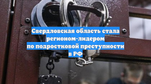 Свердловская область стала регионом-лидером по подростковой преступности в РФ