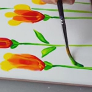 Простые и забавные идеи для рисования тюльпанов в детской комнате. Идеи для рисования