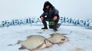 Ловля Леща Зимой на Водохранилище! Закормил и он пришёл. Рыбалка со льда!!!
