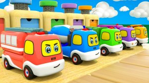 Забавные мультяшки про машинки для детей - Веселые песенки для малышей - Забавные машинки для детей