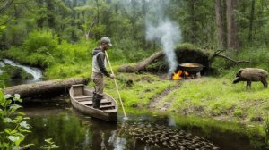 Один в дикой природе. Рыбалка и бушкрафт.