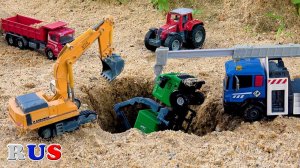 Спасения строительные машины! Трактор, кран, экскаватор, самосвал, дорожный каток