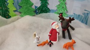 Елки,звери,дед Мороз