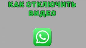 Как отключить видео в Ватсапе