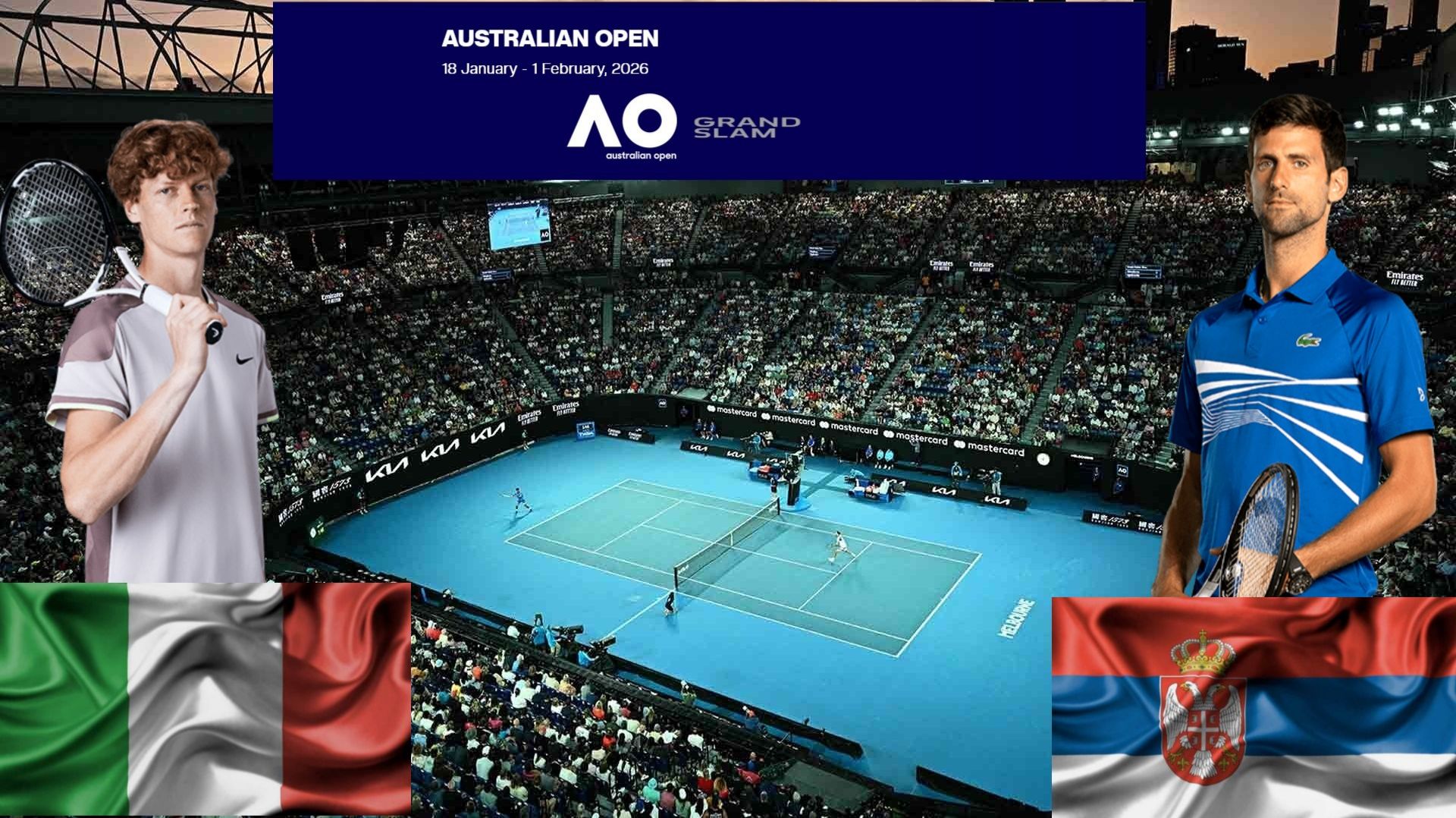 Янник Синнер - Новак Джокович смотреть онлайн