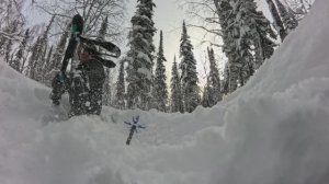 Фрирайд. Шерегеш. Падение в ручей.