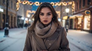 Москва на Рождество вечерняя снежная прогулка по улице Арбат 🌆❄️🎄