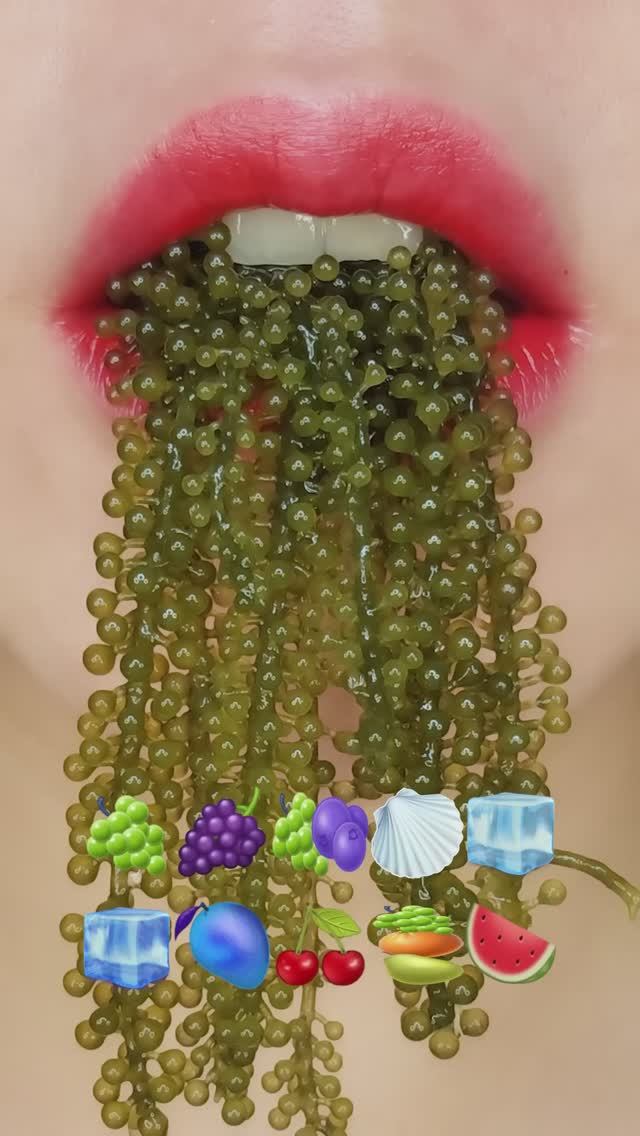 Ем морской виноград Тангулу (ускоренный ASMR) смотреть онлайн