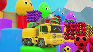 Мультики для детей - Большие футбольные мячи и большие грузовики - Детские стишки и песенки