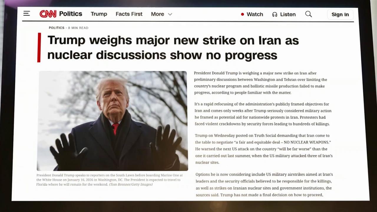 Дональд Трамп изучает варианты нанесения ударов по Ирану. смотреть онлайн