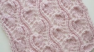 🌿 Ажурные Листья на Веточке:Нежный Узор Спицами для Весеннего Настроения |Подробный Мастер-Класс 🌿