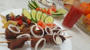 Готовим шашлык из говядины в духовке (на шпажках). Вкусно, очень вкусно!