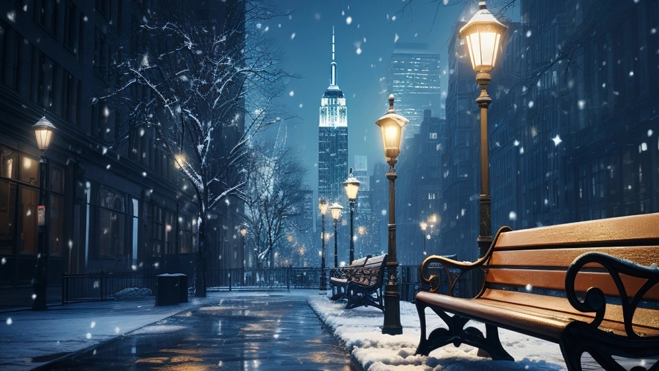 Приятного зимнего вечера! Красивая музыкальная открытка. смотреть онлайн