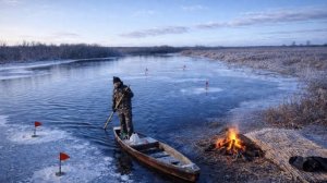 Кемпинг и рыбалка на реке в -10 градусов.