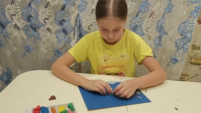 Аппликация из пластилина.Зима смотреть онлайн