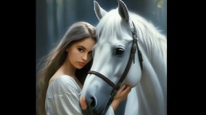 Белый конь Дианы Анкудиновой.