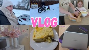 VLOG🇩🇪: А У НАС ВСЁ ЕЩЁ СНЕГ / ПОВЕРБАНК ОТ LISEN📱 МАЙК НАС КАТАЕТ 🛷творожная запеканка