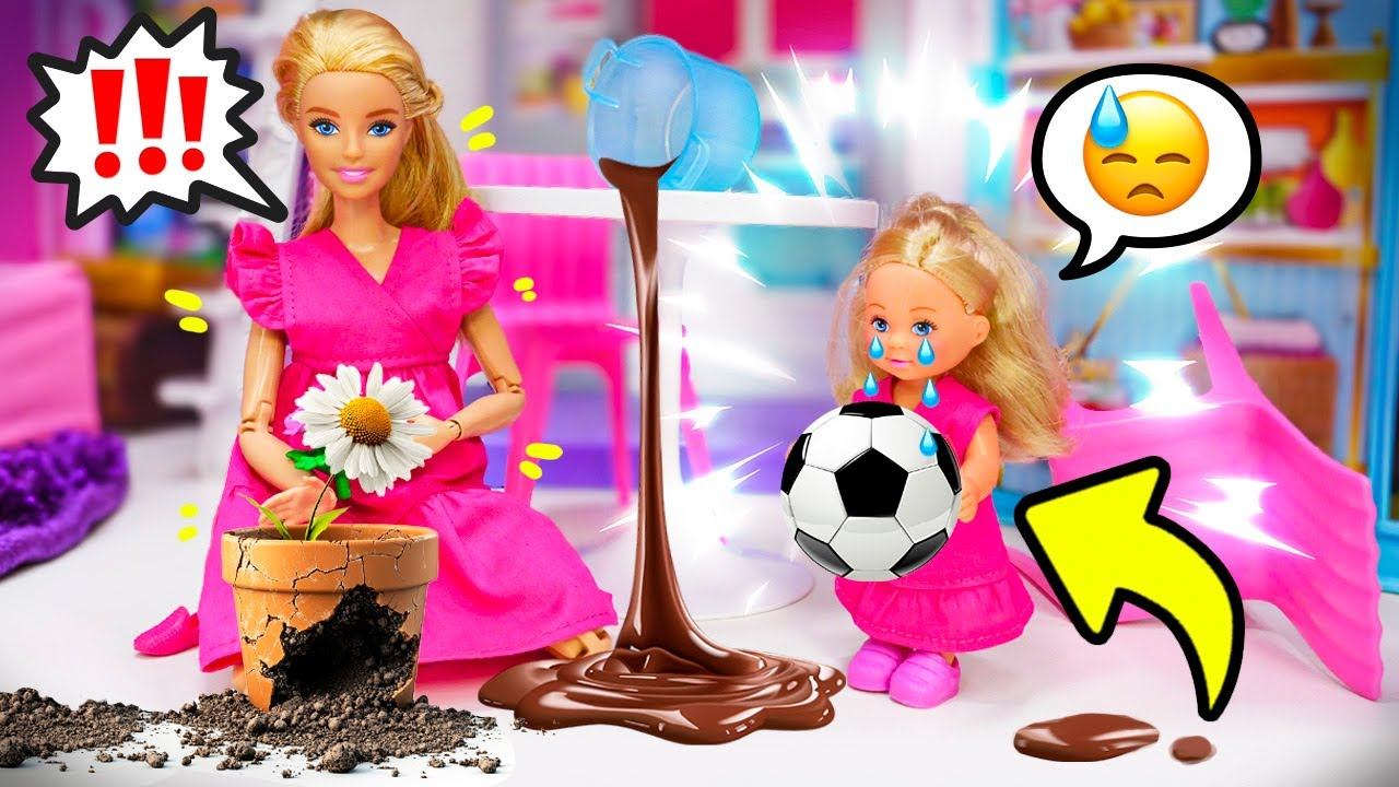 Влог Барби: Сестра Барби устроила в квартире беспорядок! Игры в куклы для девочек смотреть онлайн