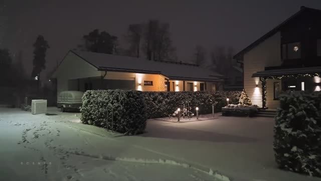 Прогулка в сильный снегопад, Финляндия, Ярвенпяа смотреть онлайн