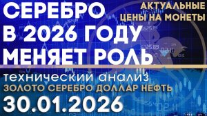 Серебро в 2026 году меняет роль. Анализ рынка золота, серебра, нефти, доллара 30.01.2026 г