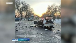 Грузовик и легковушка столкнулись на Ставрополье, есть пострадавшие