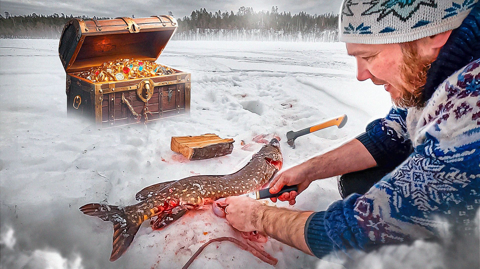 ЩУКА С СЮРПРИЗОМ! УТЕРЯ ВЕРНУЛАСЬОЧЕНЬ НЕОЖИДАННО....БЫТ В ТАЙГЕ.