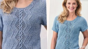 Красивый ажурный узор для летней кофты, футболки..