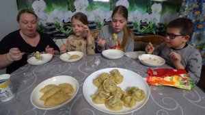 мукбанг. налепили манты и вареники с картошкой