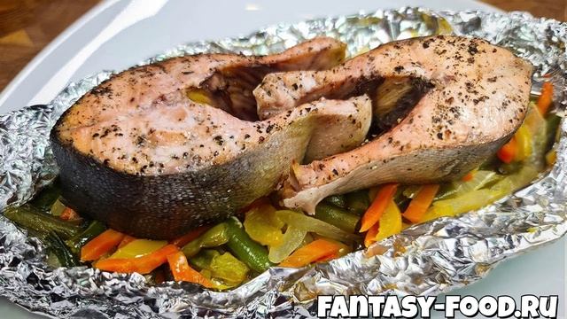 Горбуша, запеченная в духовке в фольге с лимоном смотреть онлайн