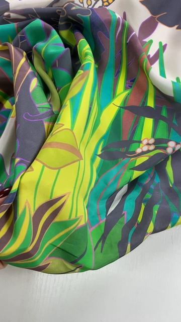 Ткань шелк "Тропический рай с обезьянками" SE-0423 смотреть онлайн