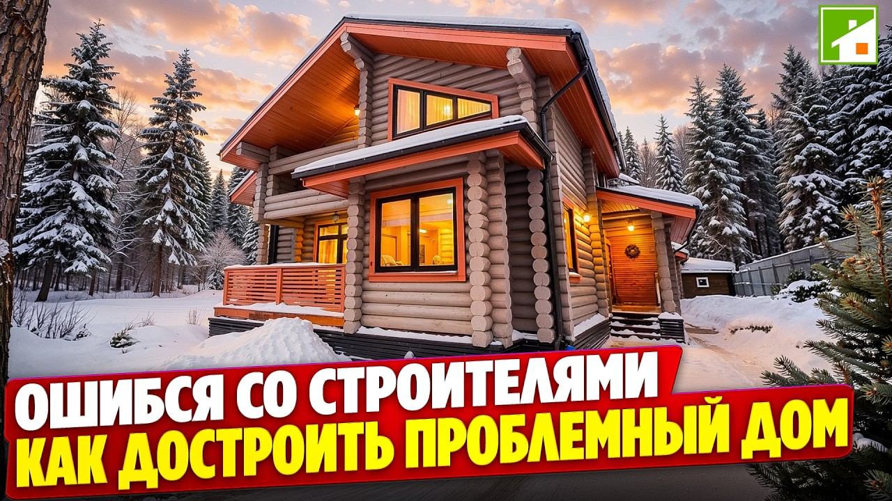 Обзор дома из оцилиндрованного бревна. 170 метров эклектики в классическом деревянном домостроении. смотреть онлайн