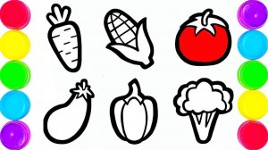 Мультик раскраска для детей и малышей. Новый сборник рисунков. Как нарисовать овощи