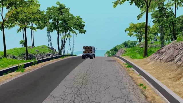 Мультики для детей. Грузовики прыгают и летают с горы смотреть онлайн