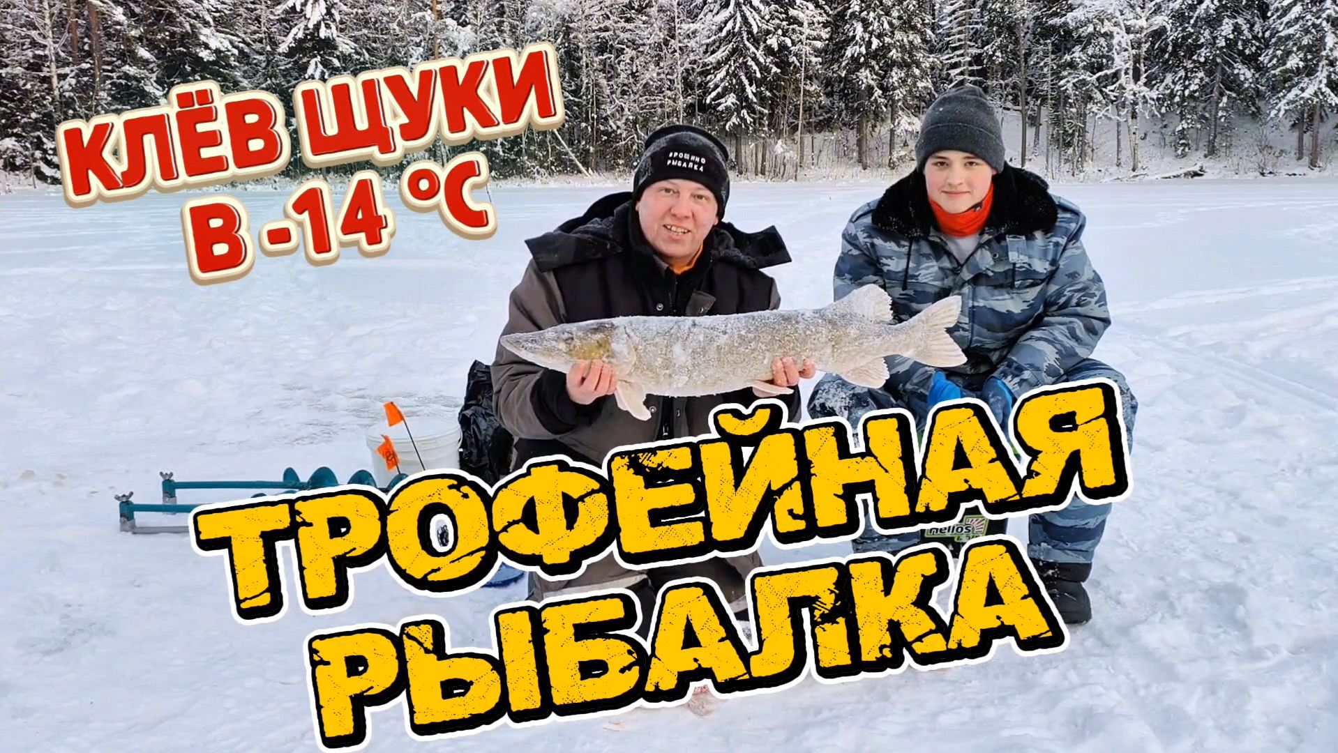 Клёв щуки в -14 °C. Трофейная рыбалка на жерлицы. смотреть онлайн