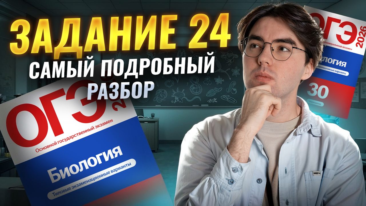 Задание 24 | Подробный разбор для ОГЭ по Биологии | Никита Павлов | Умскул смотреть онлайн