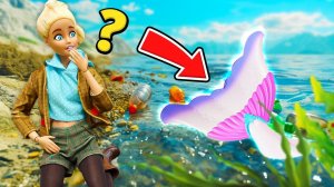 Барби и Кен спасают русалку! 🌊Очищаем грязный пруд🧹🧺 | Добрые видео про игры с куклой Барби