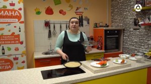 Утреннее меню.  Готовим овсяноблин с копченой куриной грудкой и моцареллой