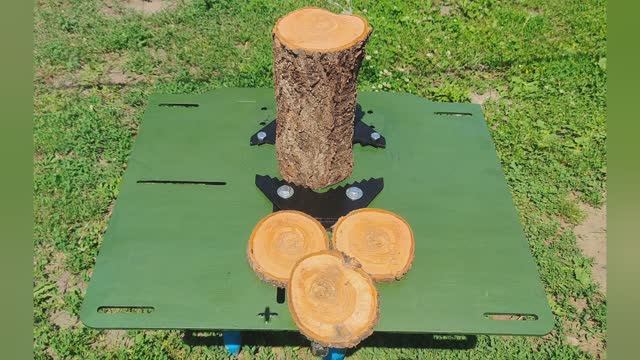 Приспособление для изготовления торцевых спилов . Пилорама для торцевых спилов . смотреть онлайн