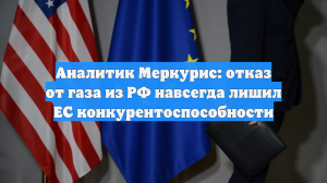 Аналитик Меркурис: отказ от газа России навсегда лишит ЕС конкурентоспособности