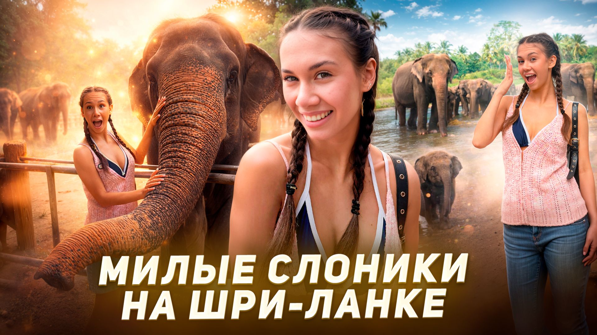 СЛОНЫ с расстояния ВЫТЯНУТОЙ РУКИ😱 Шри-Ланка🌴☀️ смотреть онлайн