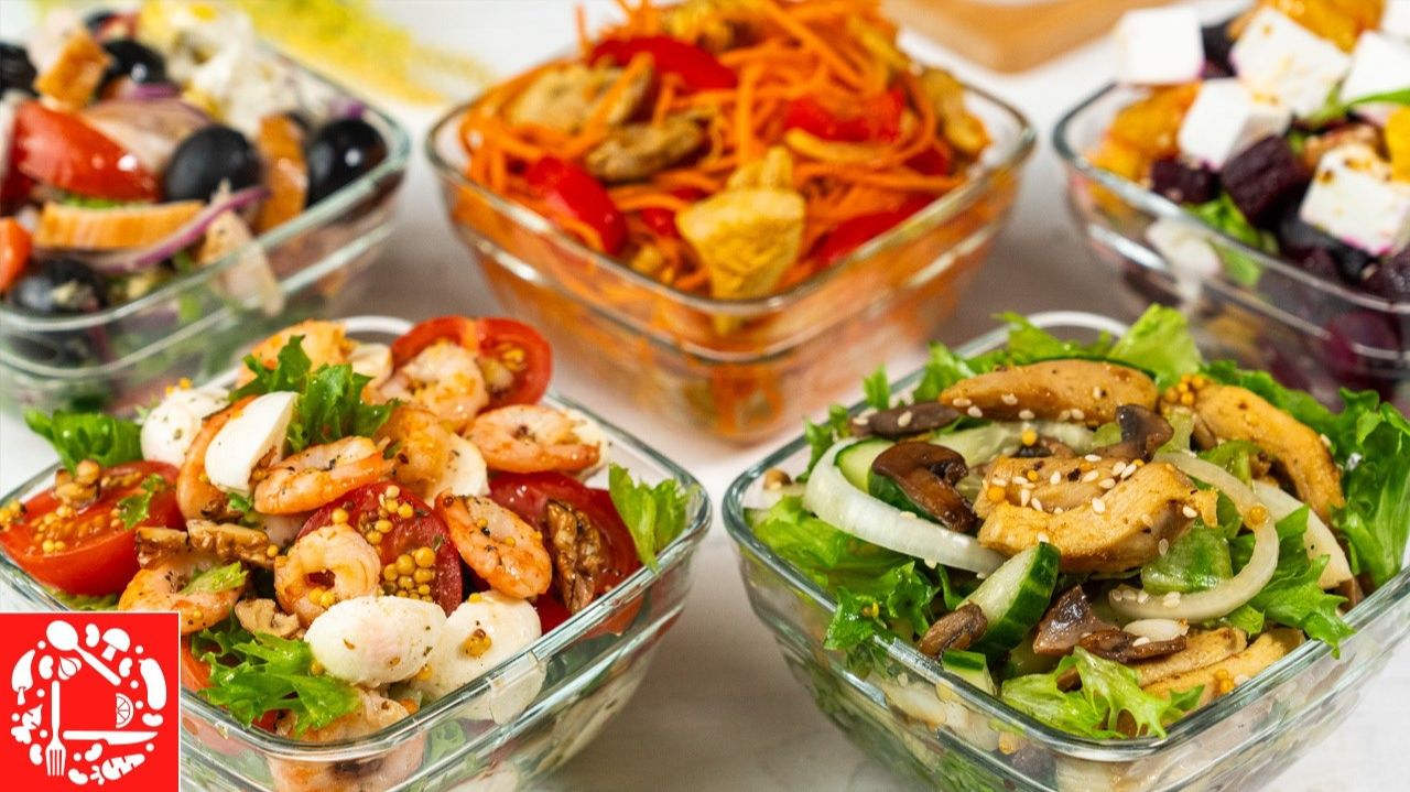 5 КРАСИВЫХ САЛАТОВ БЕЗ МАЙОНЕЗА Идеально на Праздничный Стол смотреть онлайн