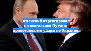 Зеленский отреагировал на «согласие» Путина приостановить удары по Украине