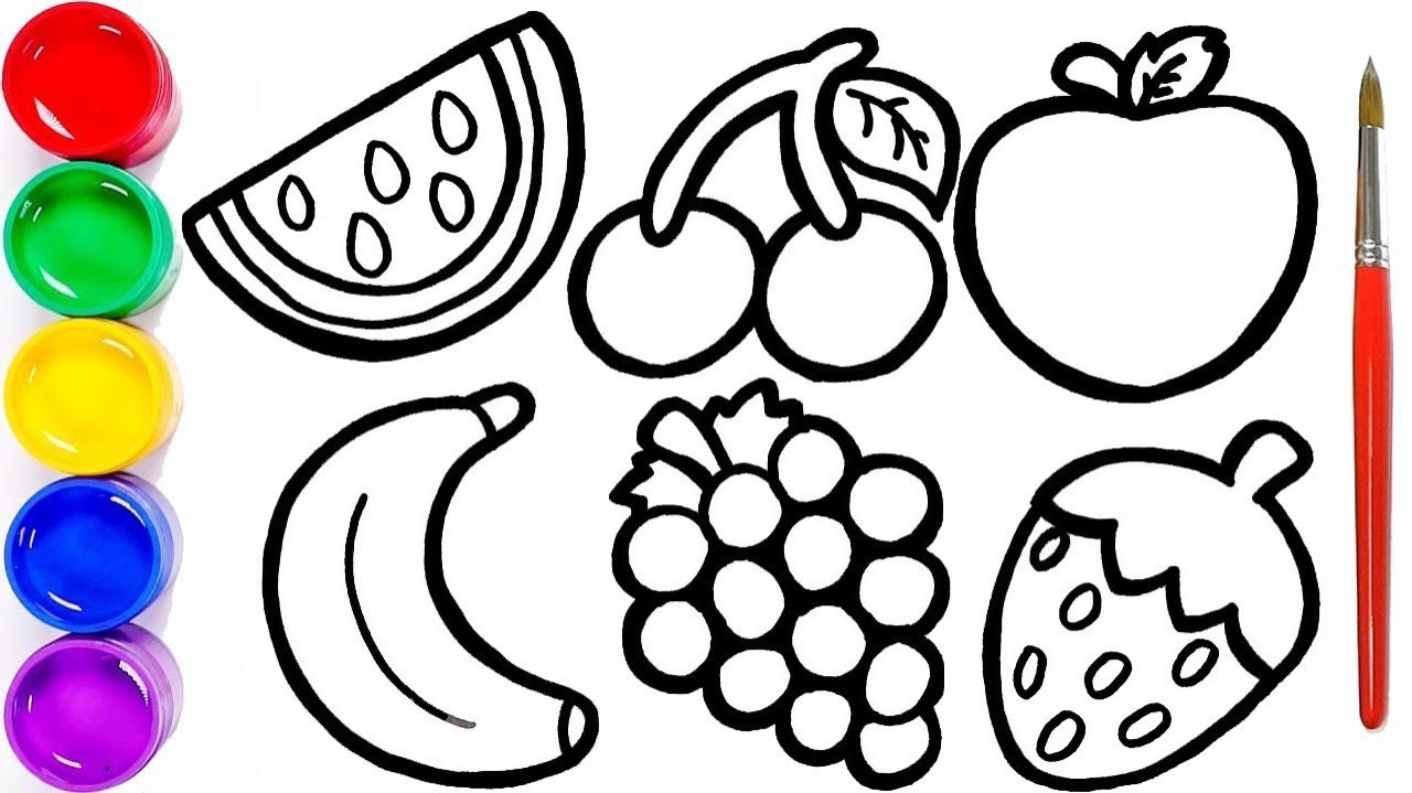 Мультик раскраска для детей и малышей. Новый сборник рисунков. Как нарисовать ягоды и фрукты смотреть онлайн