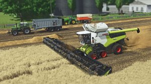FS25 Уборка тритикале Claas Lexion 8800, FEND 615LSA, John Deere 4955