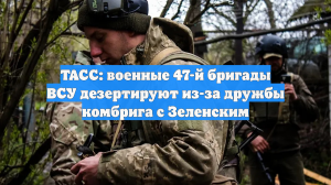 ТАСС: военные 47-й бригады ВСУ дезертируют из-за связи командира с Зеленским