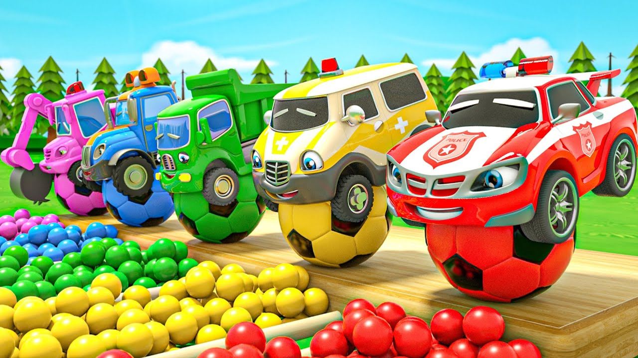 Мультики про машинки для детей - Веселые песенки для малышей - Забавные машинки для детей. смотреть онлайн