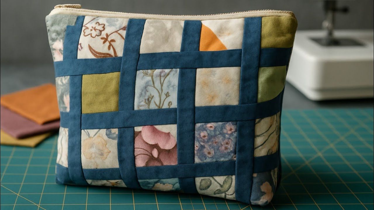 Отличная идея использования лоскутков! Креативный способ переработки ткани в стильную пэчворк-сумку смотреть онлайн