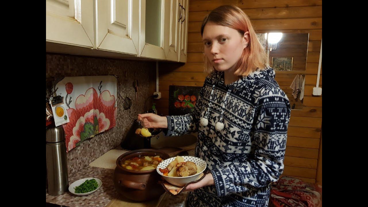 Влог/Готовим в глиняном горшке /Домашняя еда